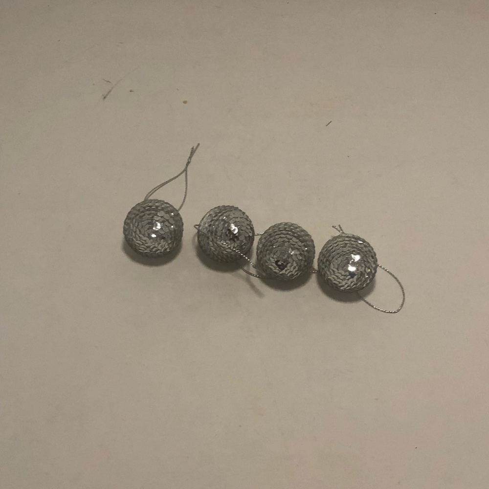 Sequin Disco Ball Ornaments - Set of 4